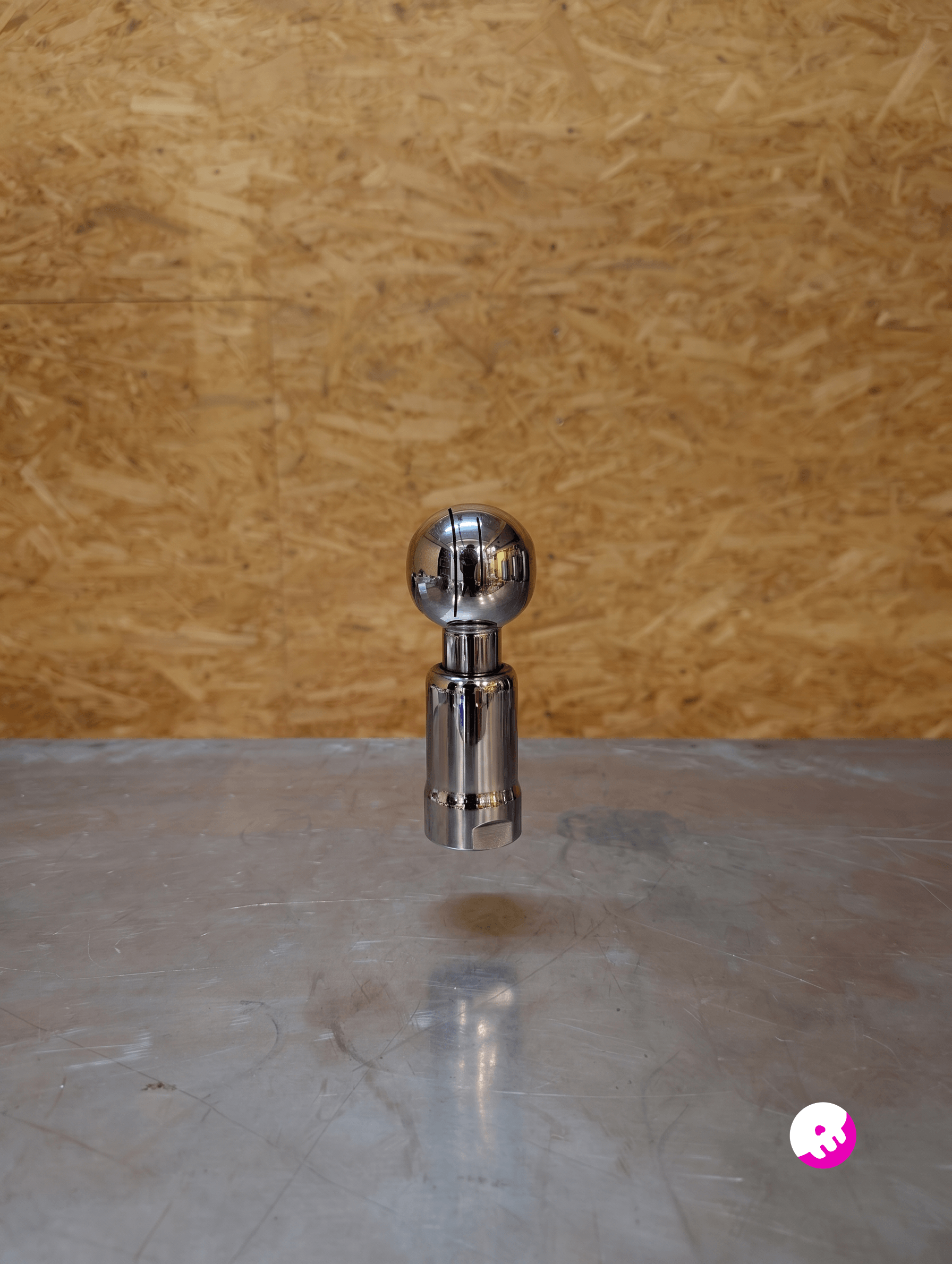 Edelstahl CIP Rotationskugel (Cleaning Ball) für die automatische und restlose Innenreinigung des 500L ZKT Gärtanks.